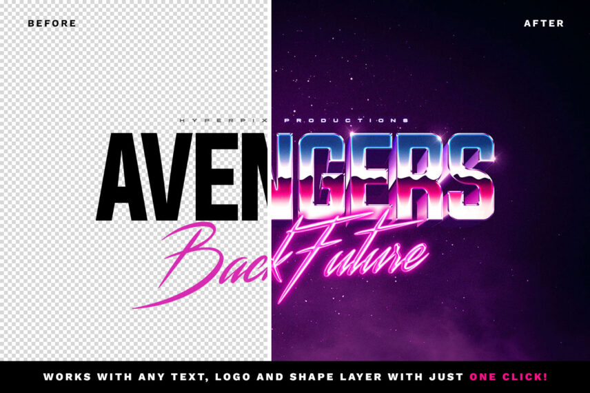 Synthwave Retro Text and Logo Effect Vol.2