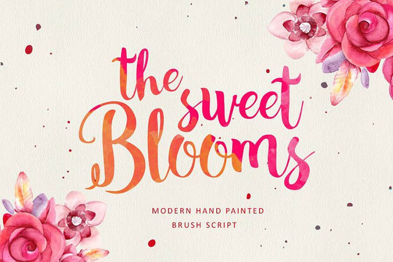 the sweet blooms watercolor font