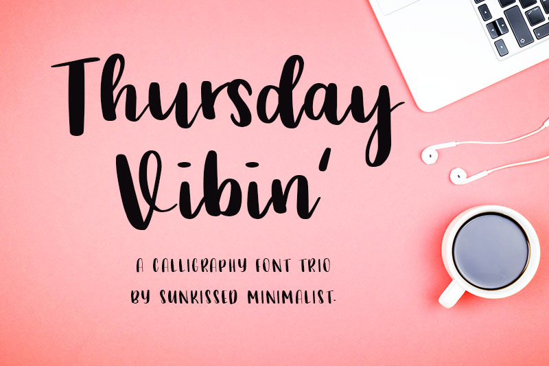 thursday vibin watercolor font