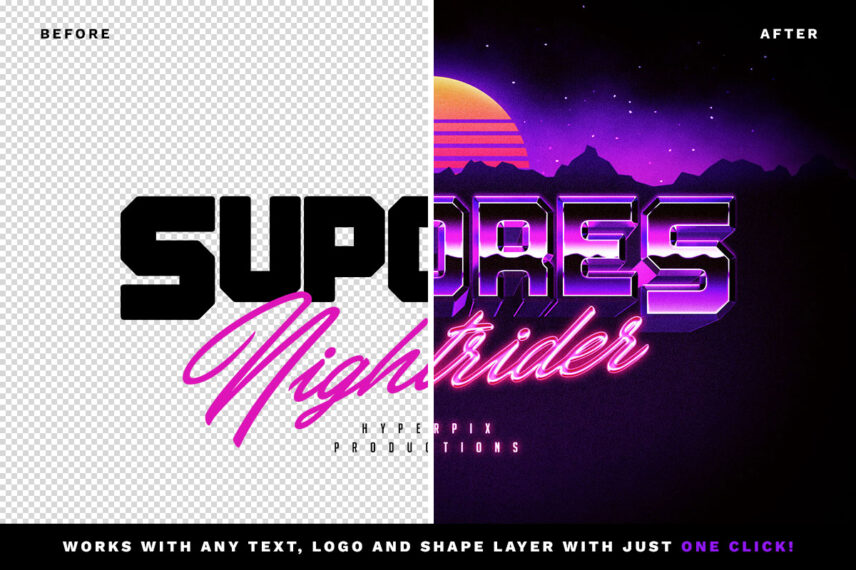 Vaporwave Text and Logo Effect Vol.2 PSD Template | Hyperpix