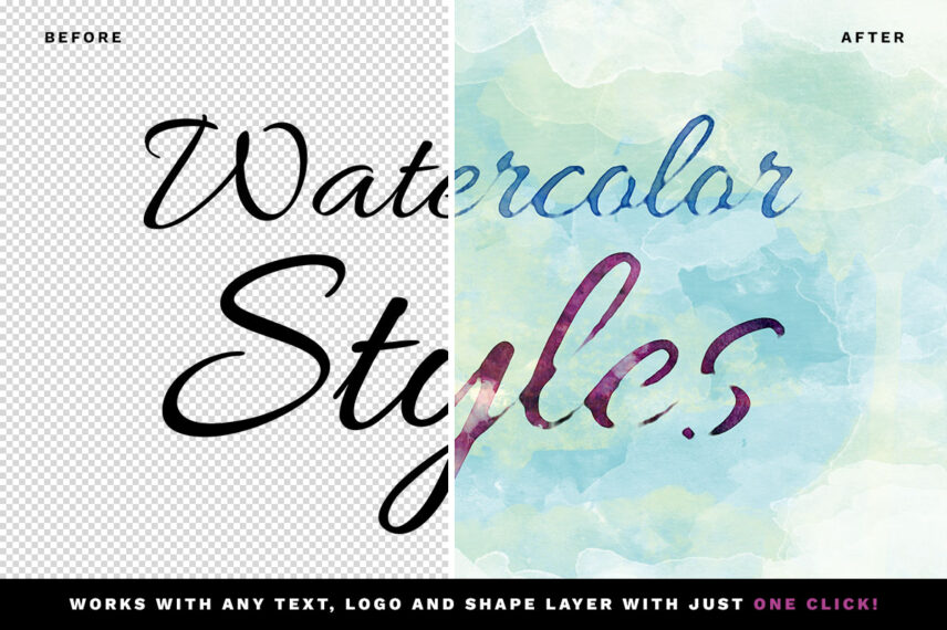 Watercolor Text and Logo Effects Vol.5