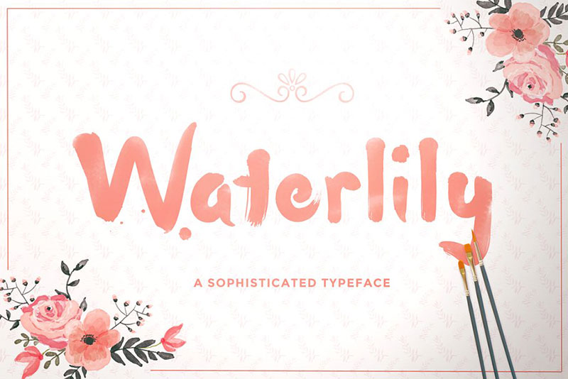 waterlily typeface watercolor font
