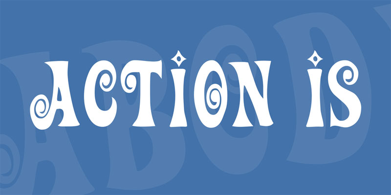 action is hippie font