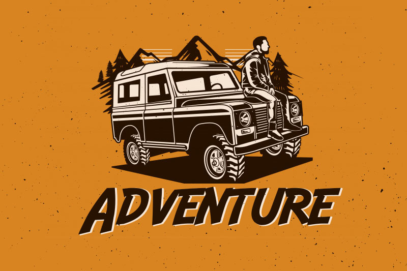 adventure camping and hiking font