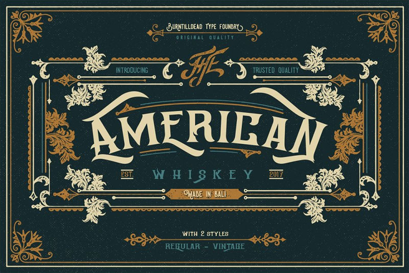 american whiskey steampunk font