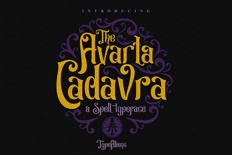 avarta cadavra extra witch font