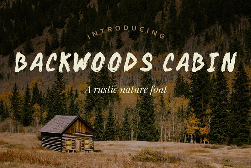 backwoods cabin camping and hiking font