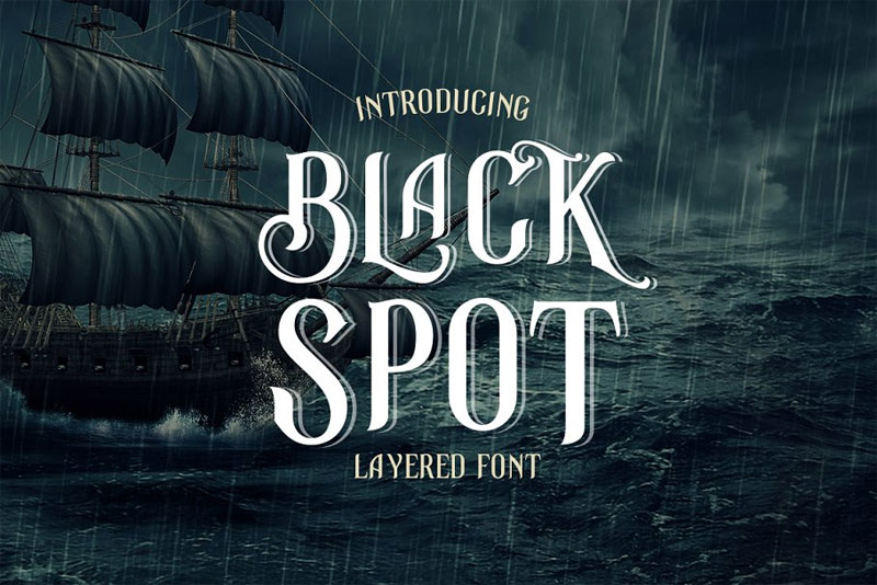 black spot vintage decorative steampunk font