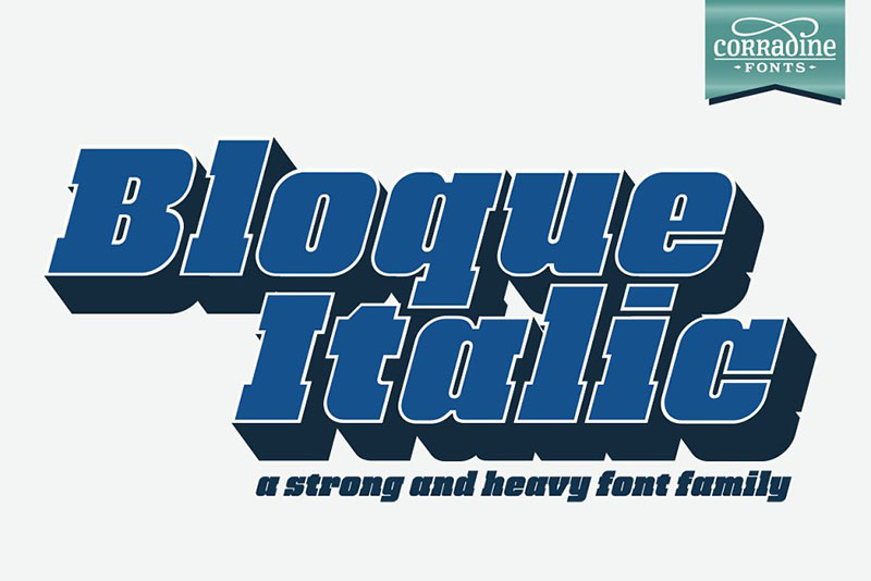 bloque italic fat font