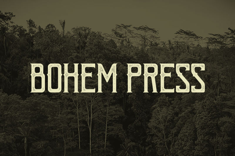 bohem press camping and hiking font
