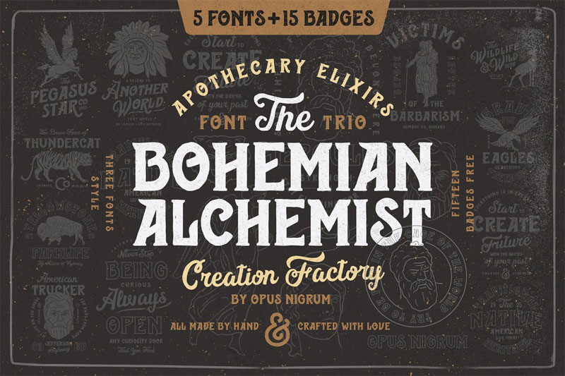 bohemian alchemist 5 native american font