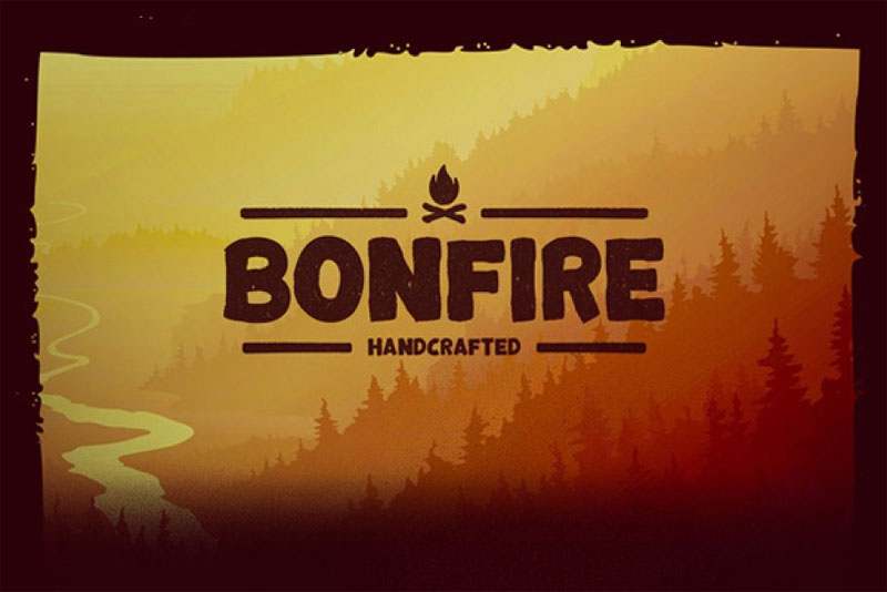 bonfire typeface camping and hiking font