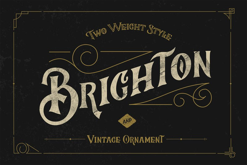 brighton typeface & ornaments steampunk font