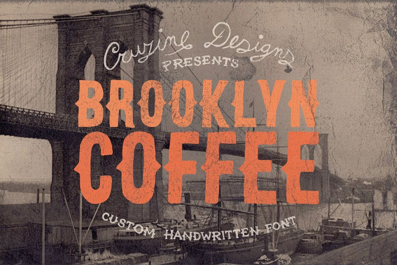 brooklyn coffee custom coffee font