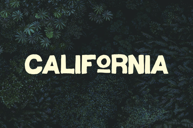 california rad camping and hiking font