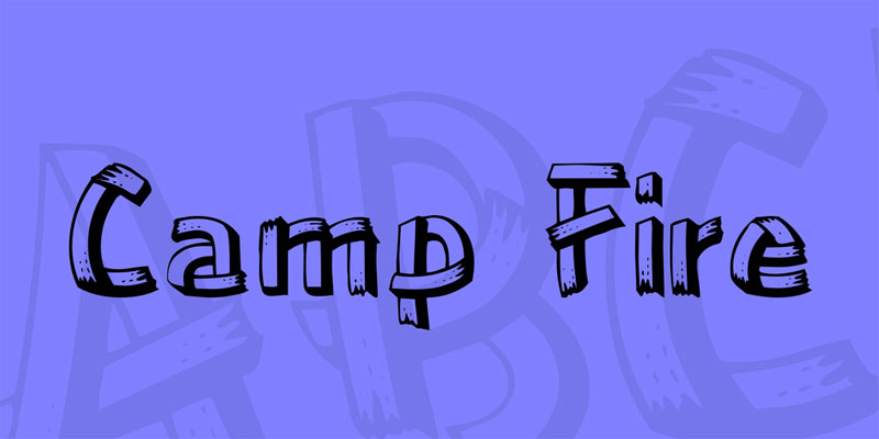camp fire camping and hiking font