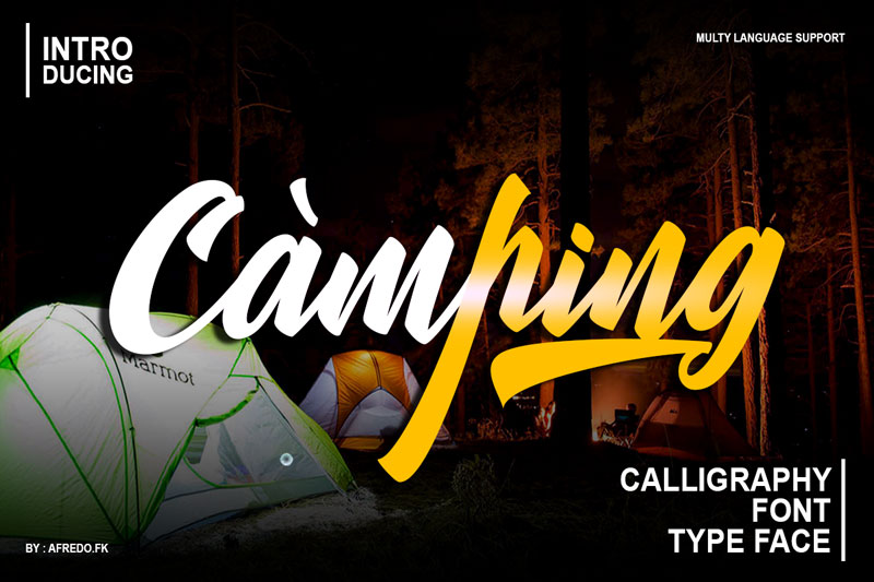 camping camping and hiking font
