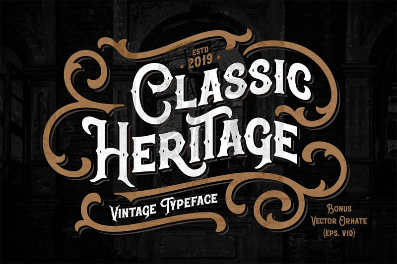 classic heritage typeface steampunk font