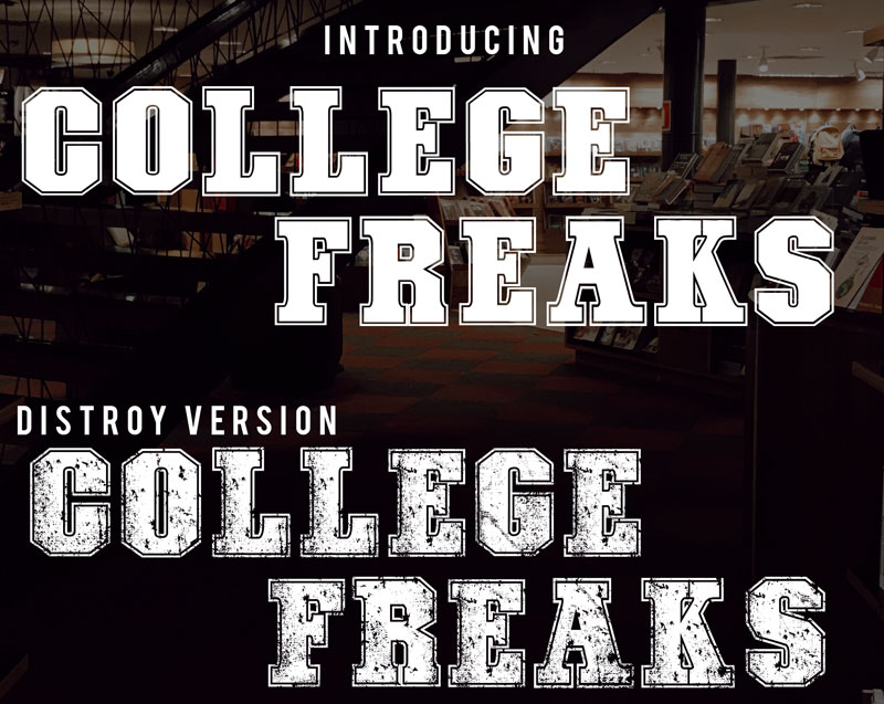 college freaks jersey font