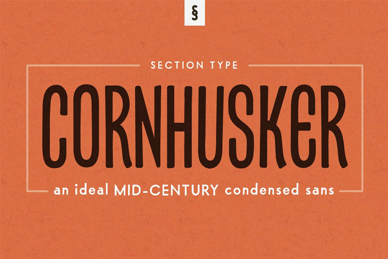 cornhusker regular / condensed 50s font