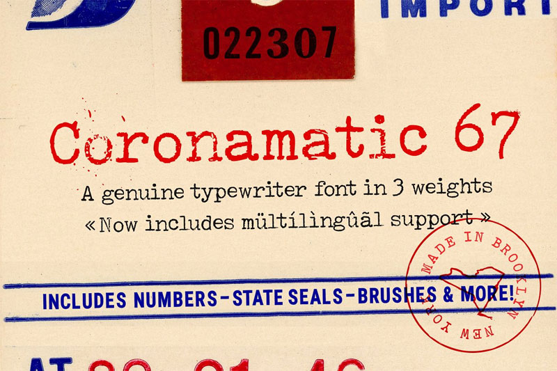coronamatic 67 stamp font