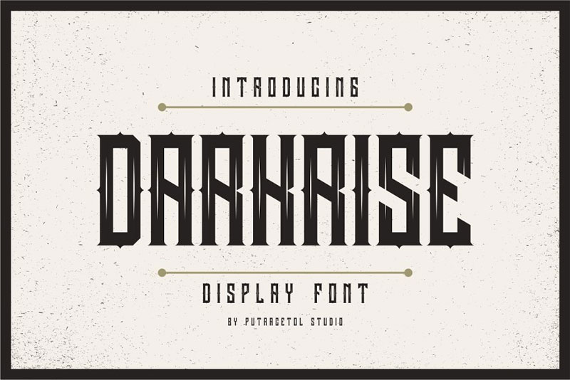 darkrise typeface metal font