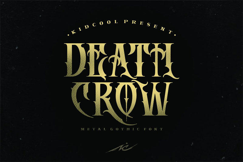 death crow metal font