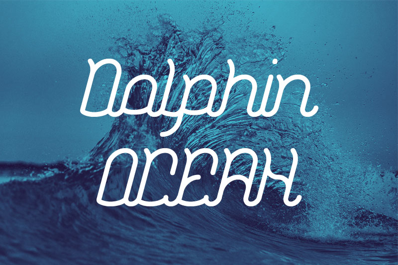 dolphin ocean wave font