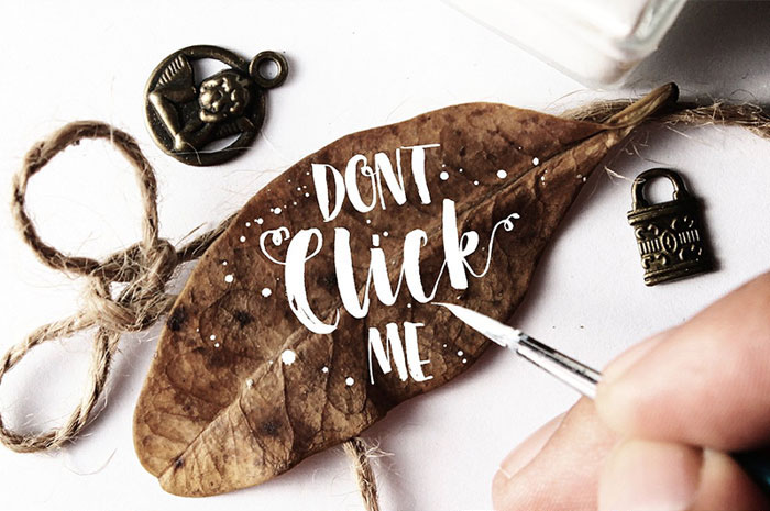 dont click me coffee font