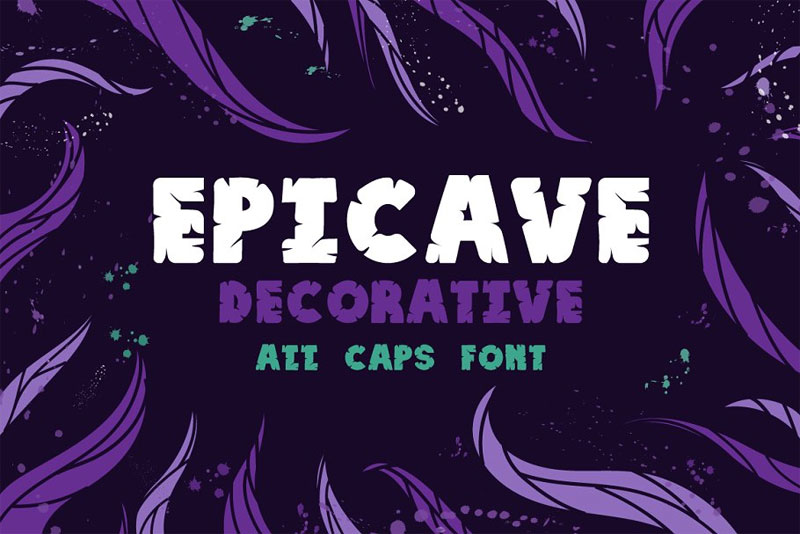 epicave all caps display stone font