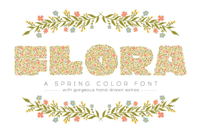 flora color display vine font