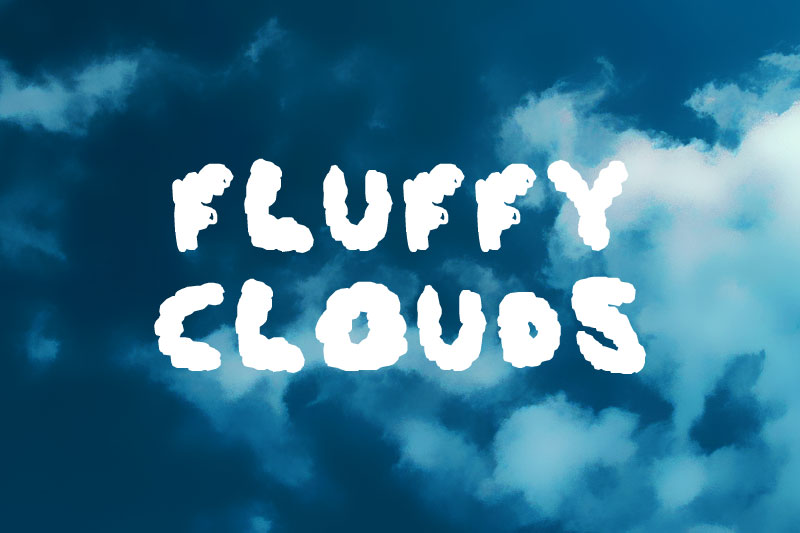 fluffy clouds cloud font