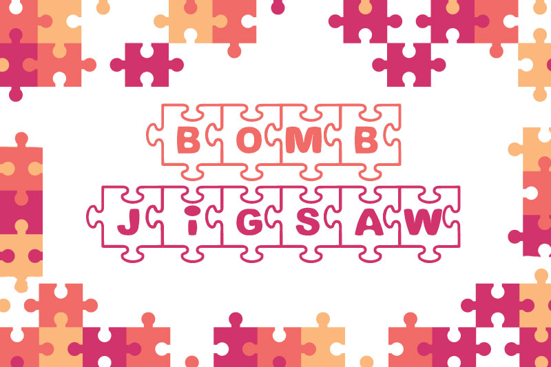 fonts bomb jigsaw puzzle font