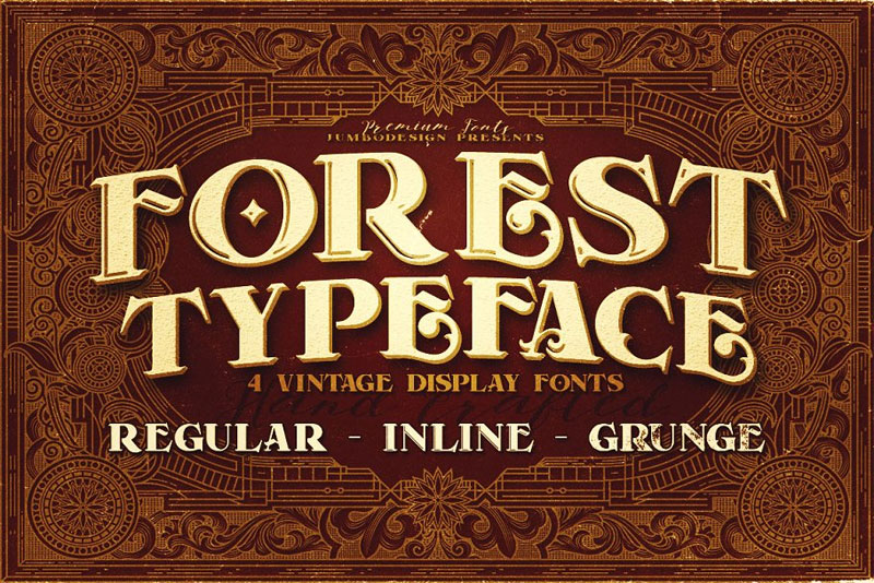 forest display steampunk font