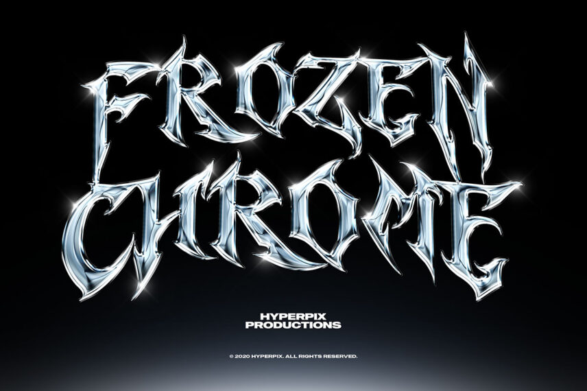 Frozen Chrome Text Effect