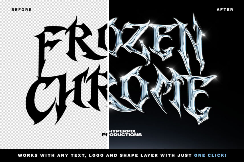 Frozen Chrome Text Effect
