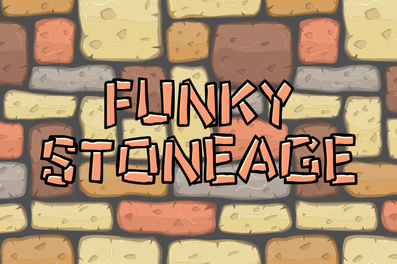 funky stoneage stone font