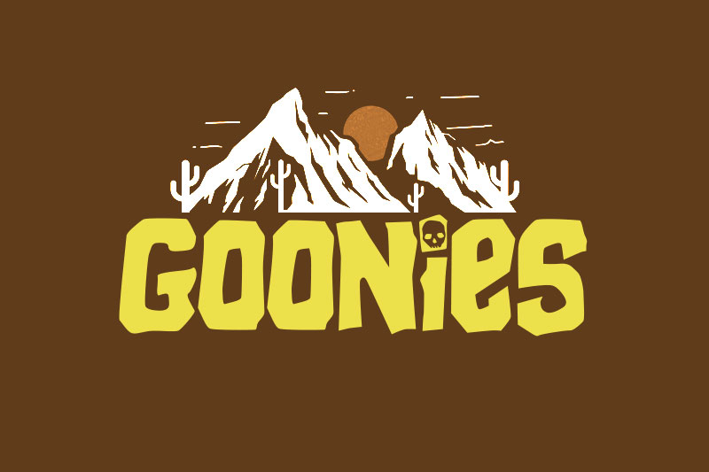 goonies camping and hiking font