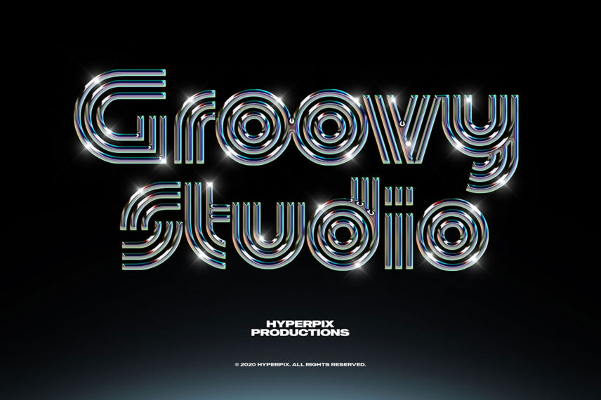 Groovy Chrome Text Effect