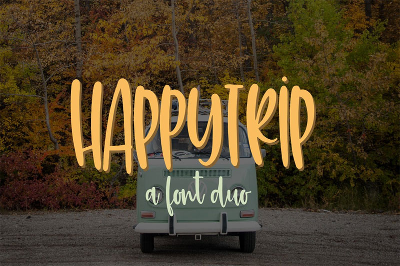 happytrip camping and hiking font