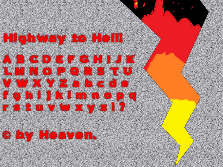 highway to hell! stone font