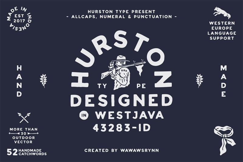 hurston type camping and hiking font