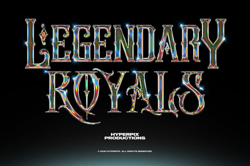 Iridescent Chrome Text Effect Vol.2