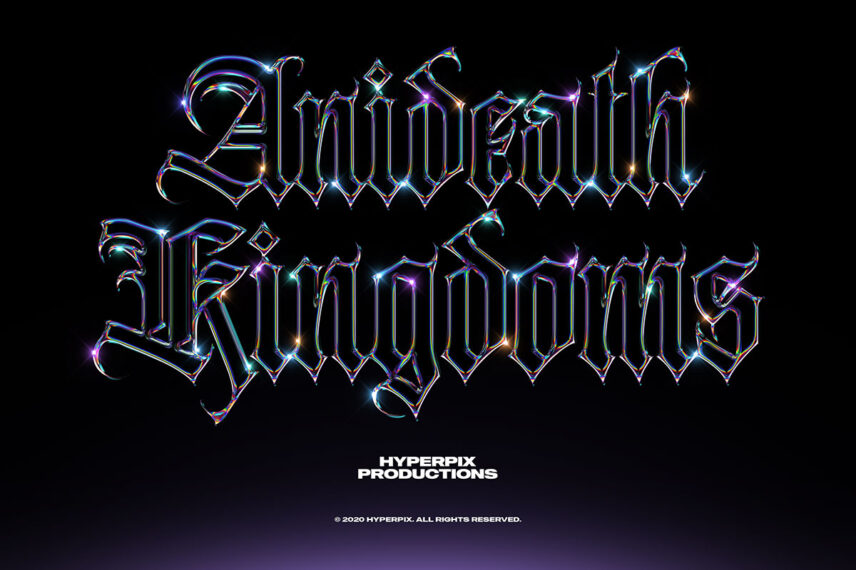 Iridescent Chrome Text Effect Vol.3