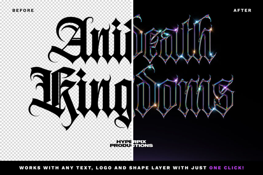 Iridescent Chrome Text Effect Vol.3