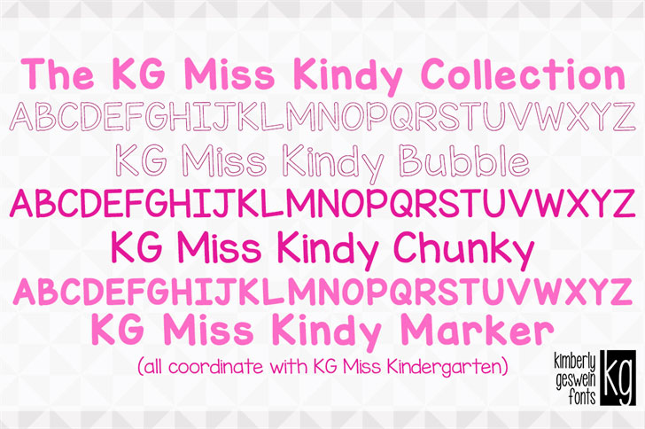 kg miss kindy bubble teacher font