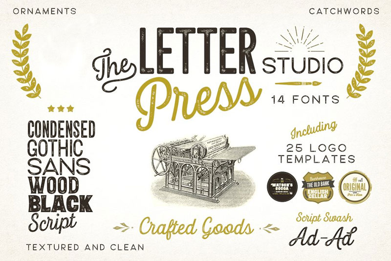letterpress studio coffee font