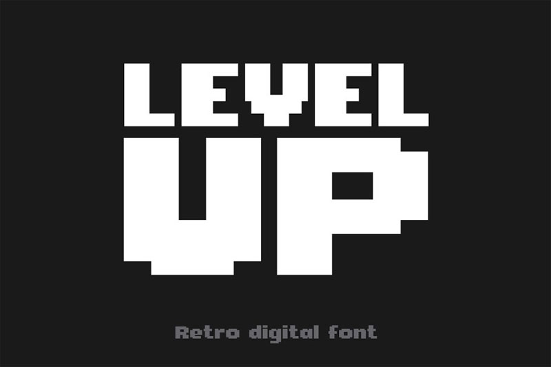 level up block font