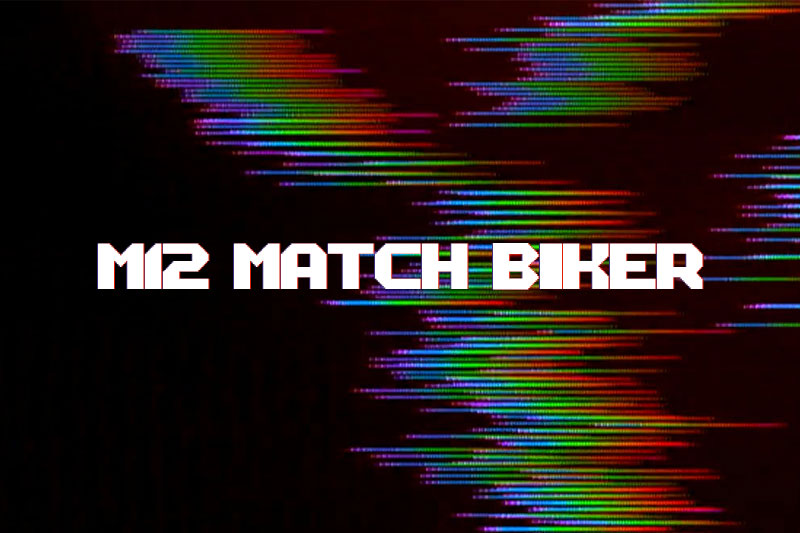 m12 match biker vhs font