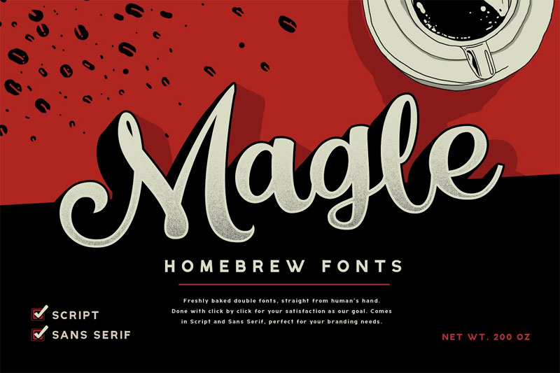 magle coffee branding script coffee font